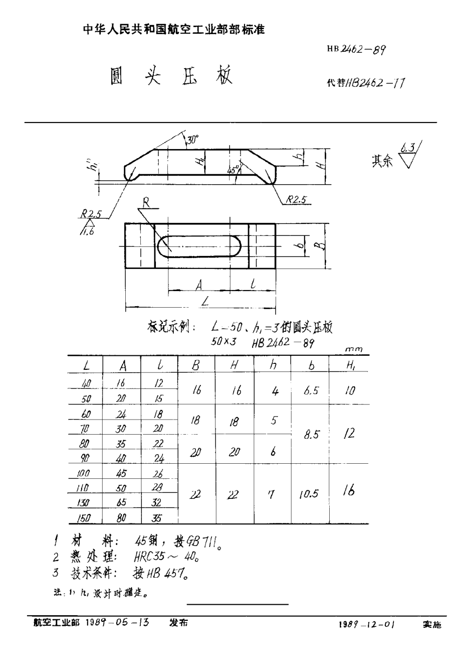 HB 2462-1989圆头压板