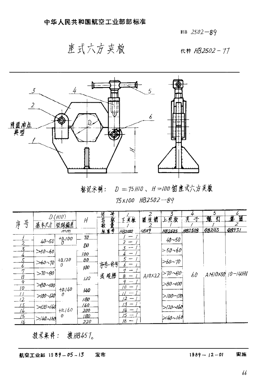 HB 2502-1989座式六方夹板