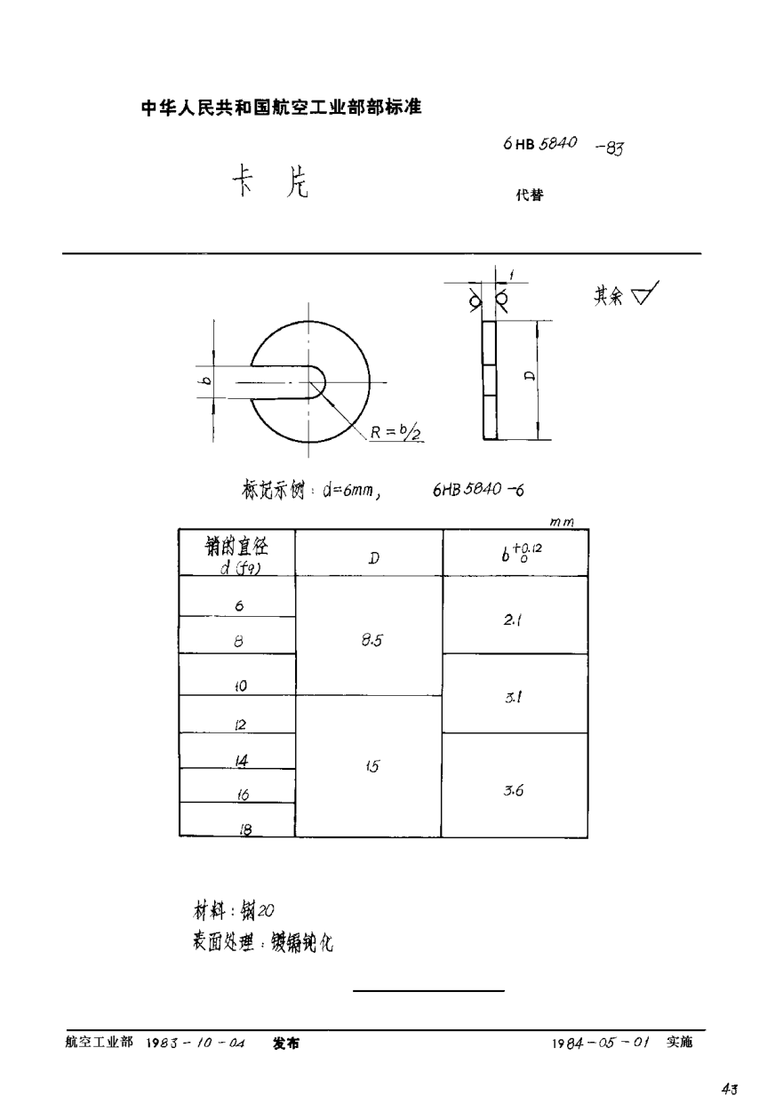 HB 5840-1983快速止动销