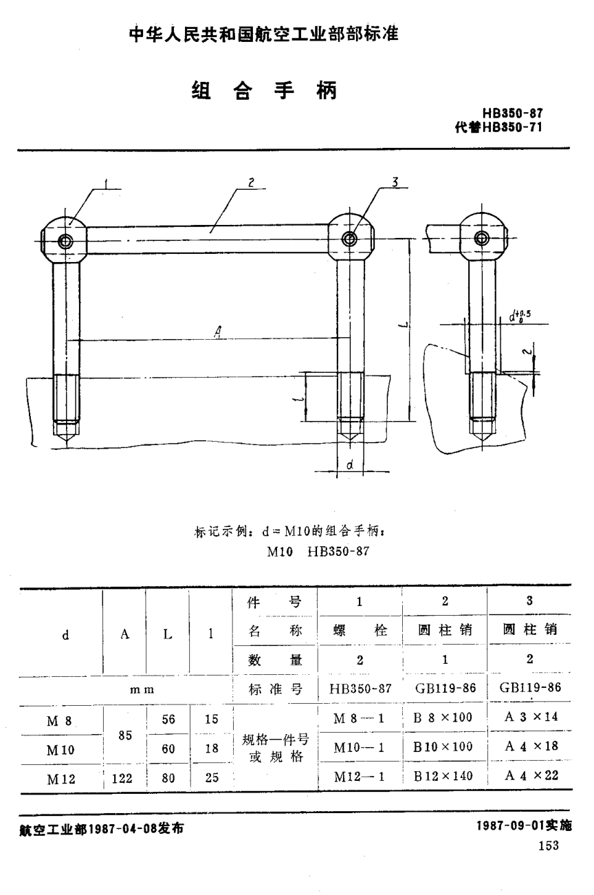 HB 350-1987组合手柄