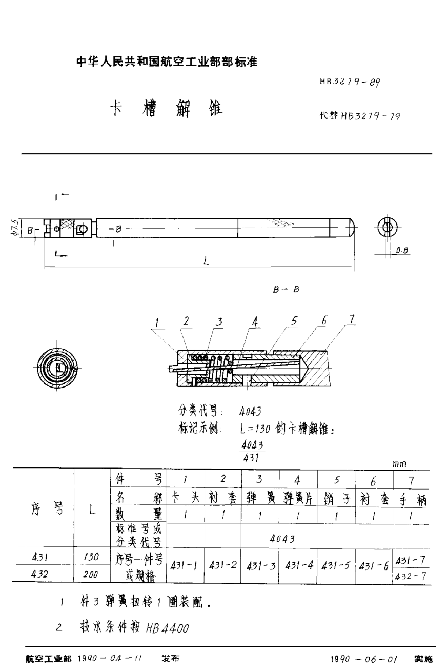 HB 3279-1989卡槽解锥