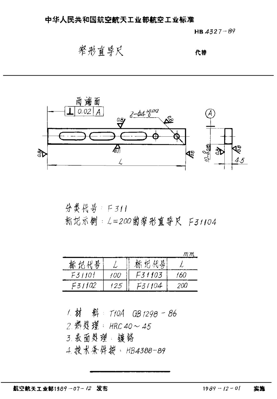 HB 4327-1989窄形直导尺