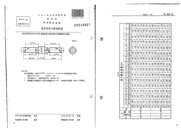 TB/T 415-1975raybet雷电竞电竞app下载地址轨距铁路道岔用双头螺栓（粗制）