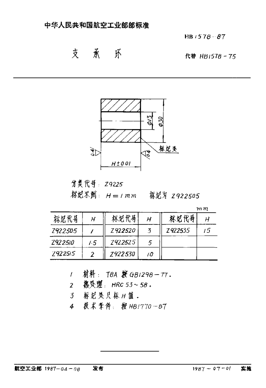 HB 1578-1987支承环