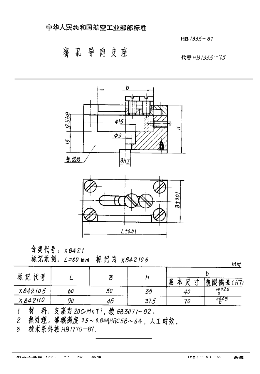 HB 1333-1987密孔导向支座