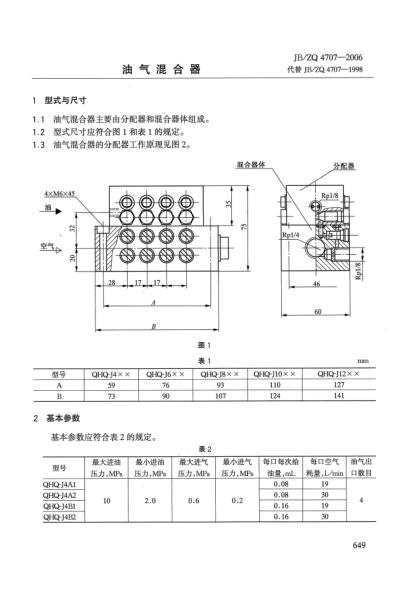 JB/ZQ 4707-2006油气混合器