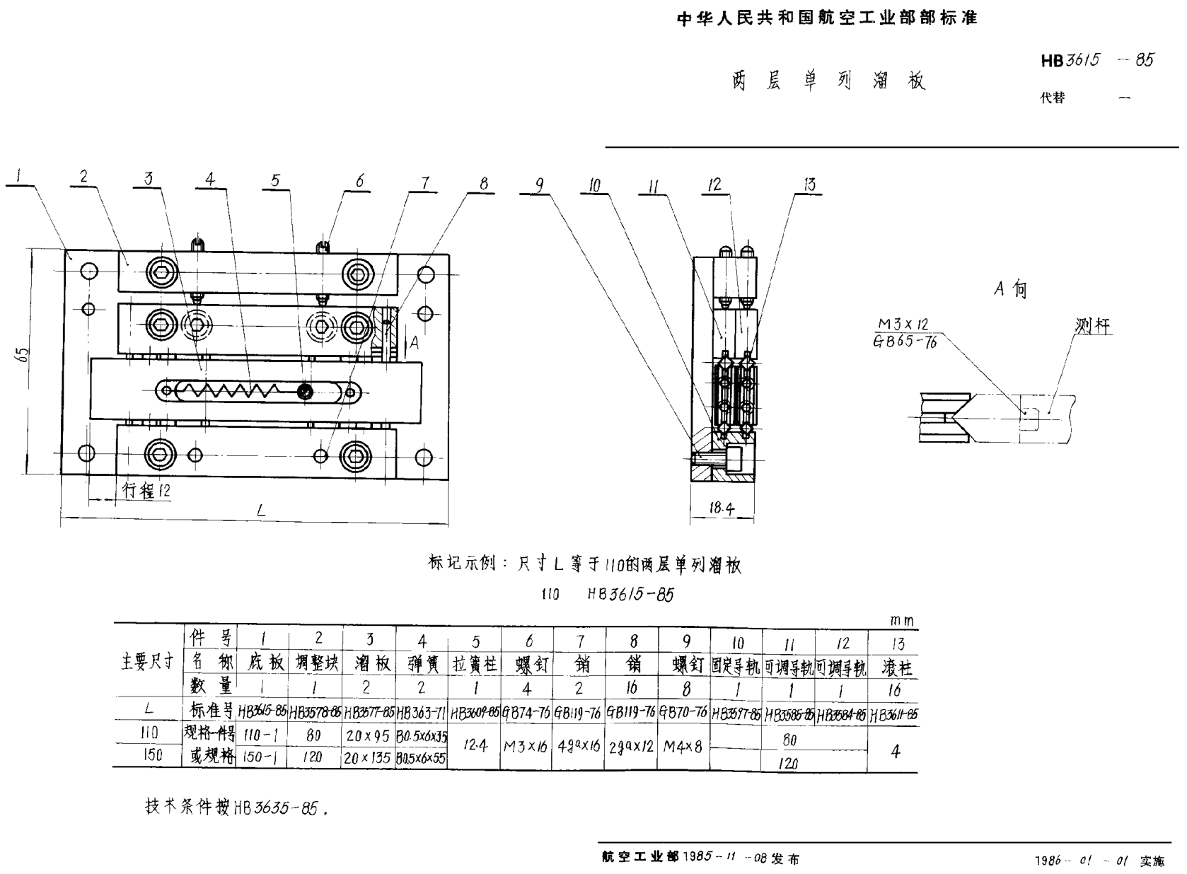 HB 3615-1985两层单列溜板