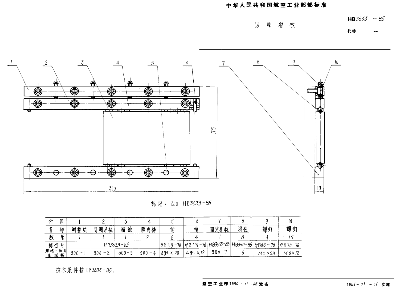 HB 3633-1985运载溜板