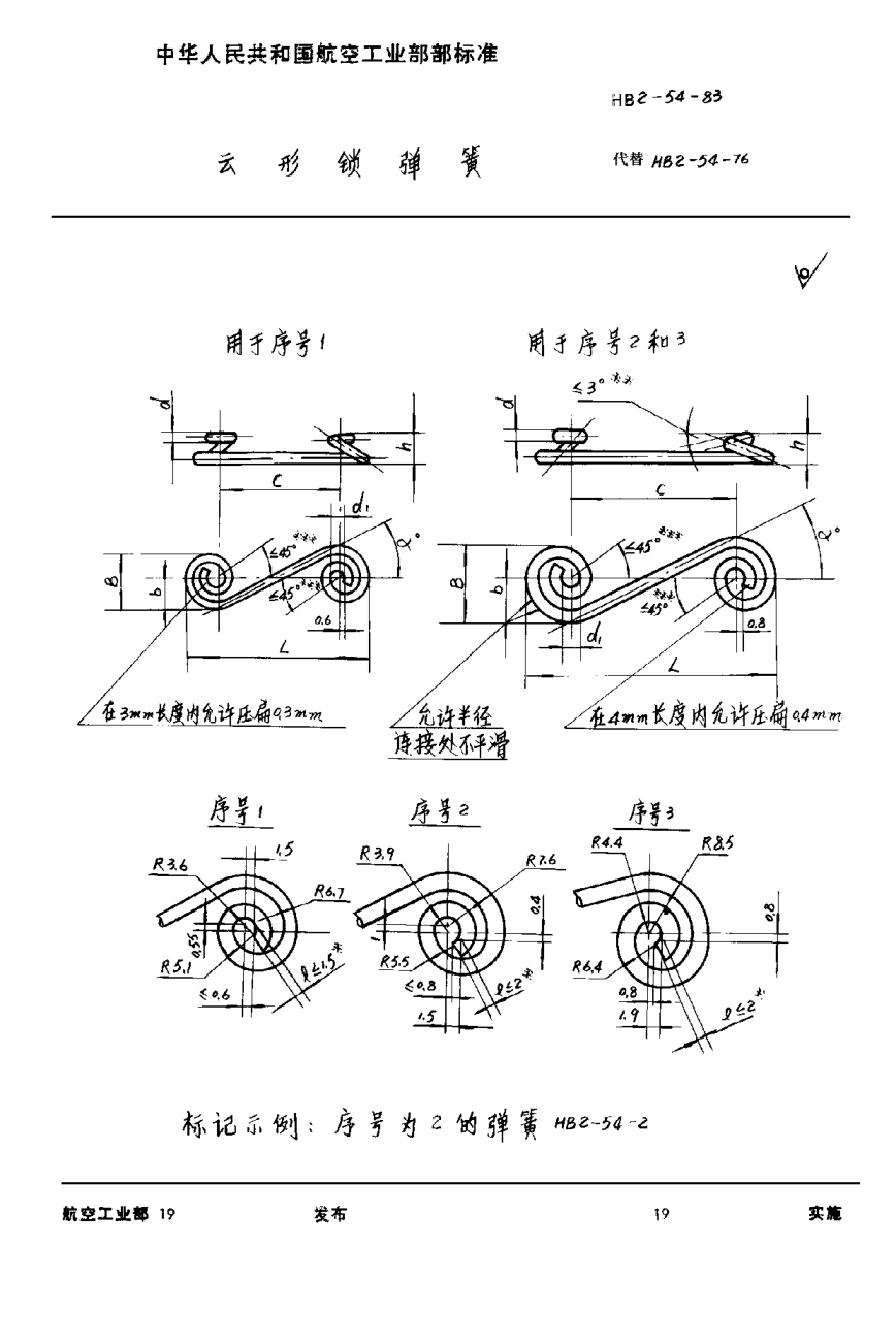 HB 2-54-1983方形锁弹簧