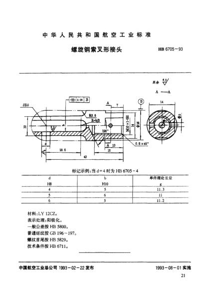 HB 6705-1993螺旋钢索叉形接头