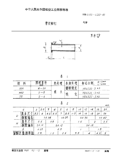 HB 6322-1989管状铆钉