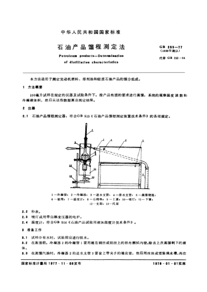 GB/T 255-1977雷竞技世界杯手机登录产品馏程测定法