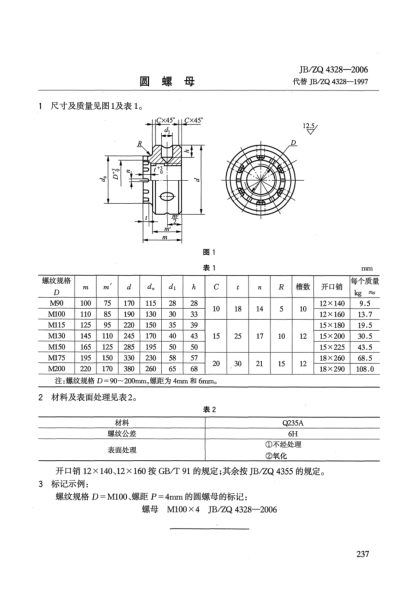JB/ZQ 4328-2006圆螺母