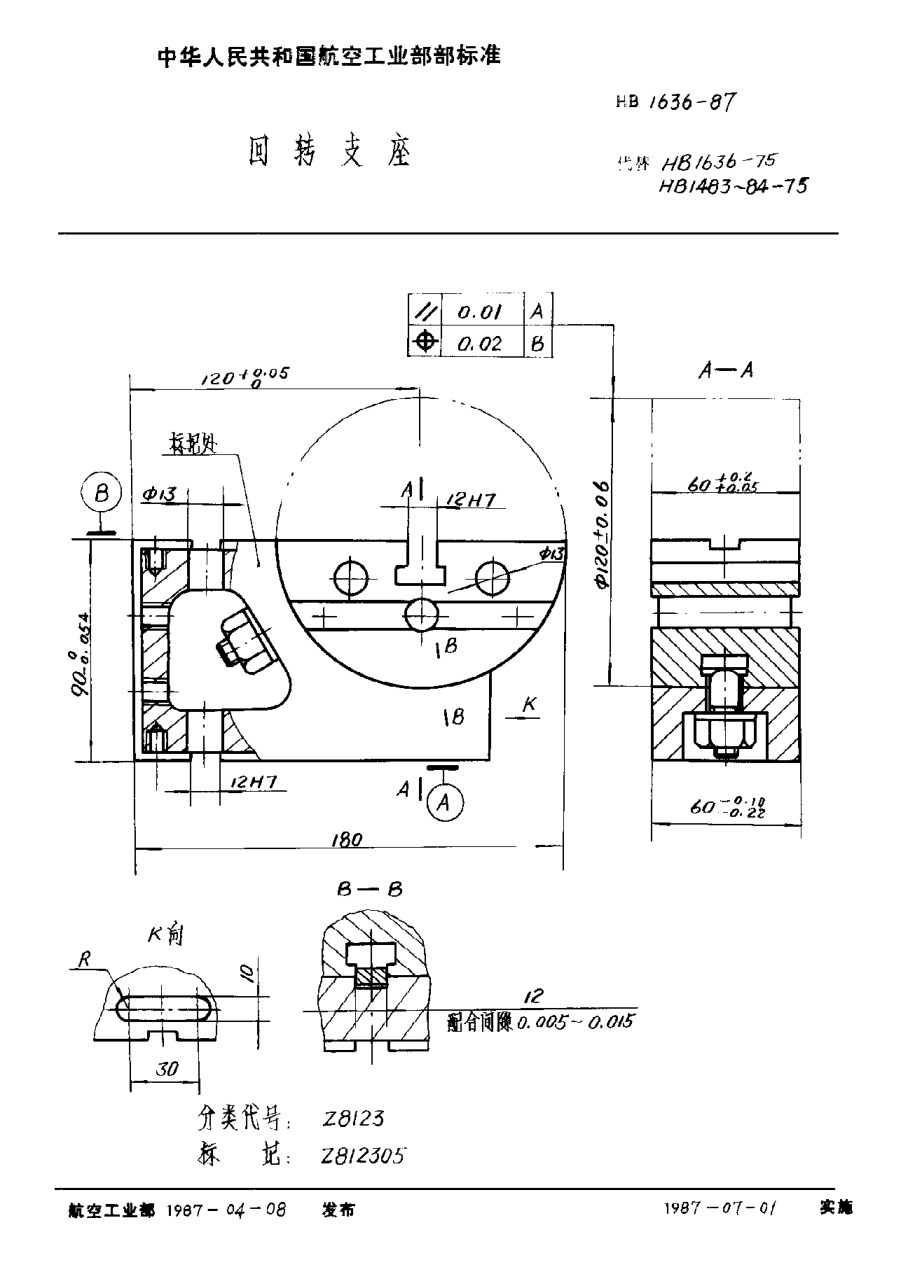 HB 1636-1987回转支座