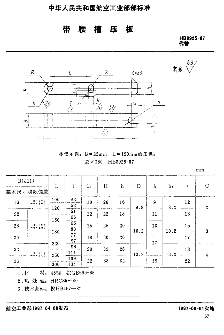 HB 3925-1987带腰槽压板