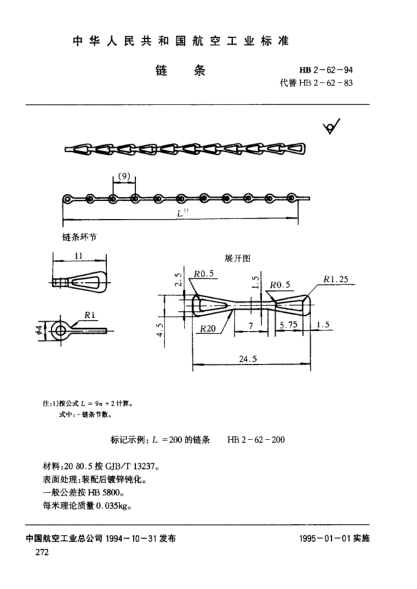HB 2-62-1994链条
