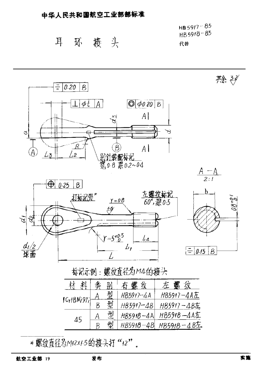 HB 5917-1985耳环接头