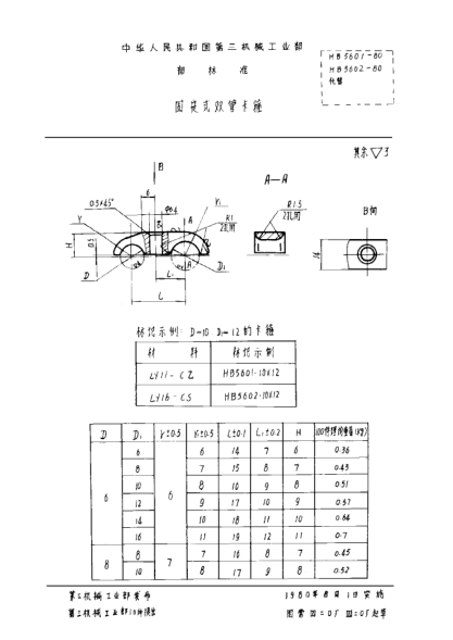 HB 5602-1980固定式双管卡箍