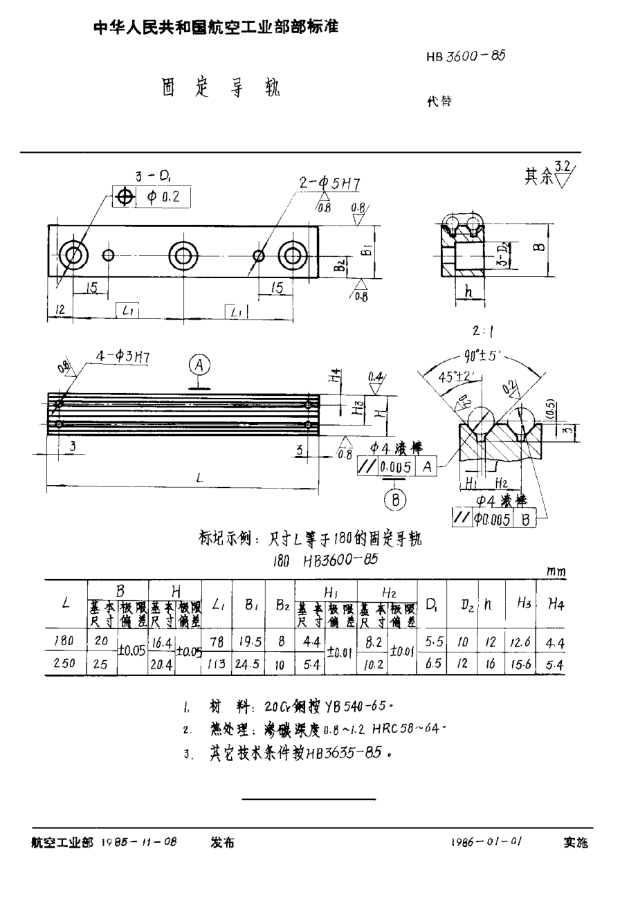 HB 3600-1985固定导轨