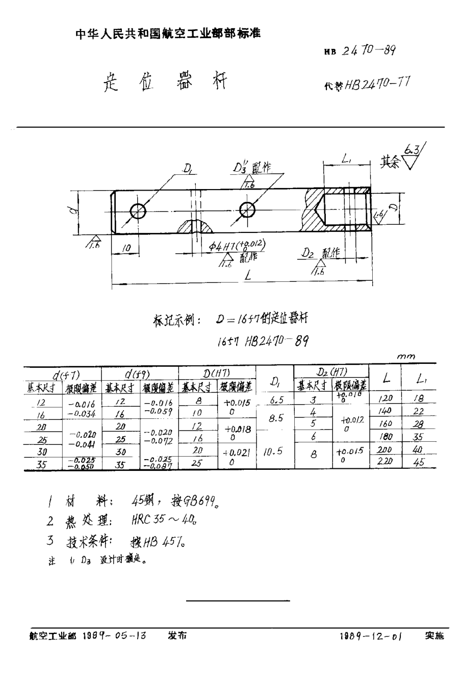 HB 2470-1989定位器杆