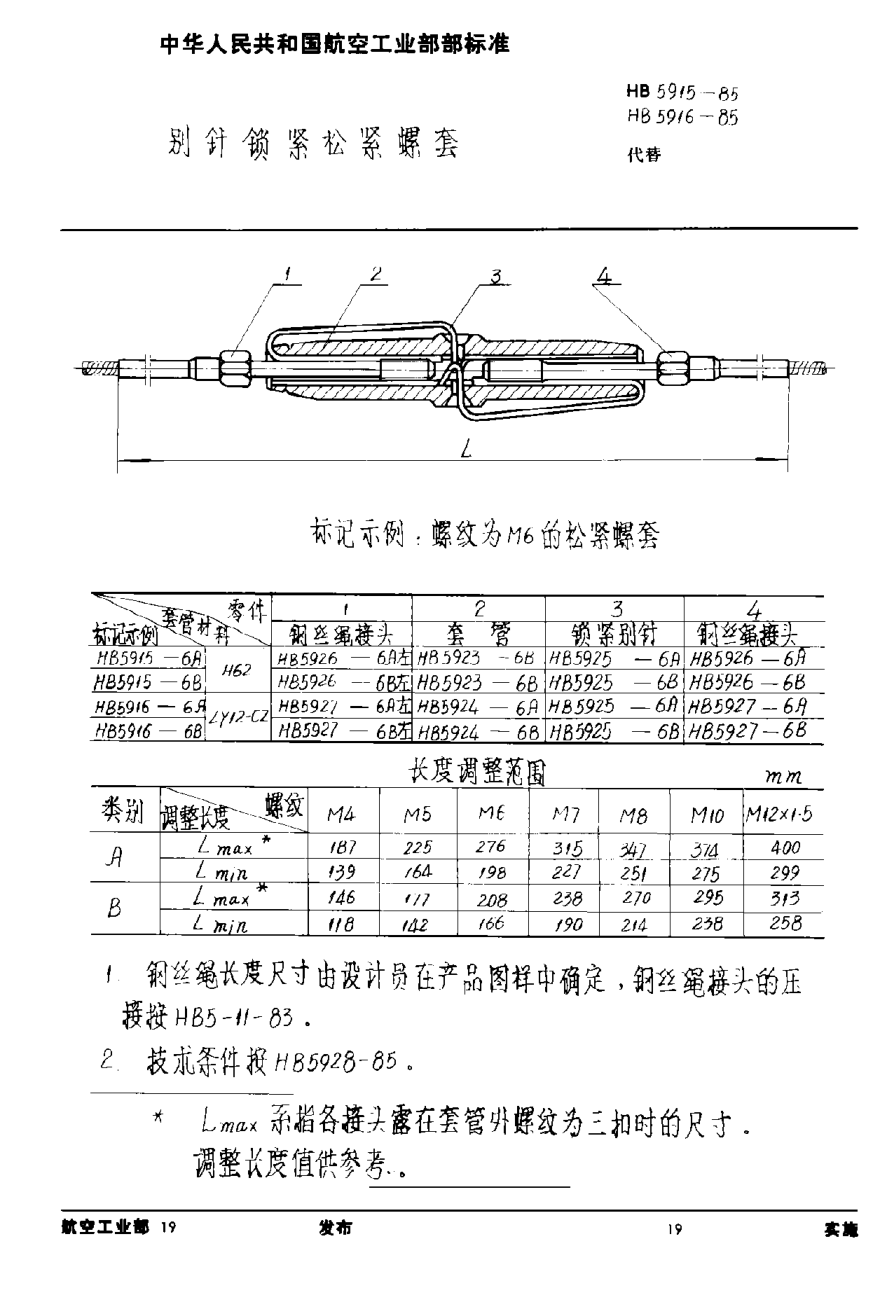 HB 5915-1985别针锁紧松紧螺套