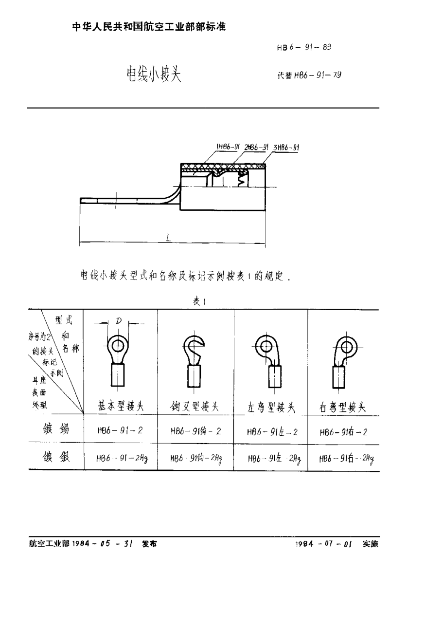 HB 6-91-1983电线小接头