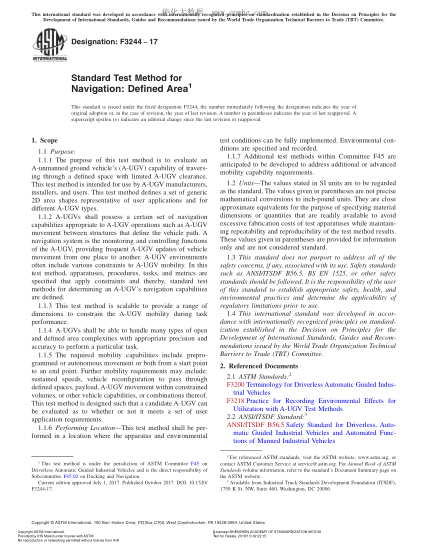 ASTM F3244-2017 航行限定区域试验方法 Standard Test Method for Navigation:Defined Area