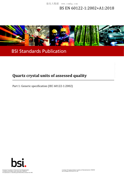 EN 60122-1-2002+A1-2018  Quartz crystal units of assessed quality . Part 1: Generic specification