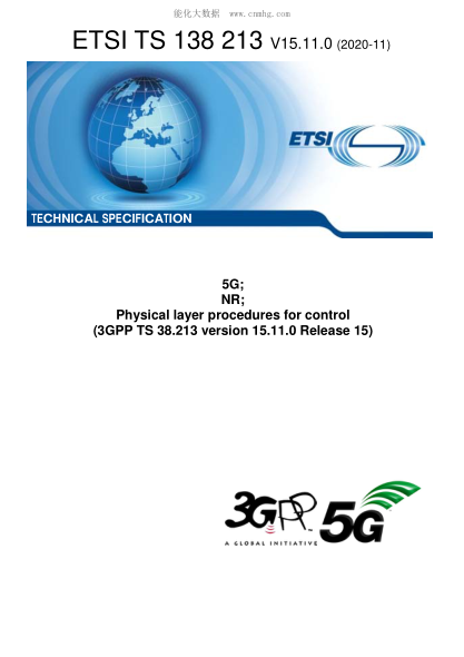 ETSI TS 138 213/5-2020  5G; Nr; Physical Layer Procedures For Control (3Gpp Ts 38.213 Version 15.11.0 Release 15)