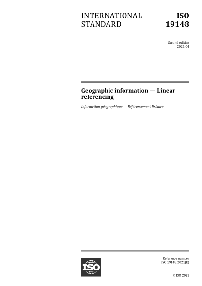 ISO 19148-2021 地理信息--线性参考 Geographic information &mdash; Linear referencing