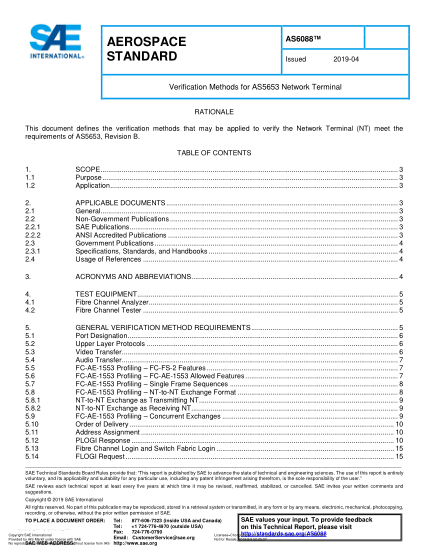SAE AS6088-2019  Verification Methods For As5653 Network Terminal