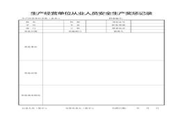 生产经营单位从业人员安全生产奖惩记录