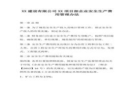 目部企业安全生产费用管理办法(1)docx