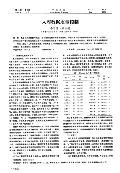 入库数据质量控制